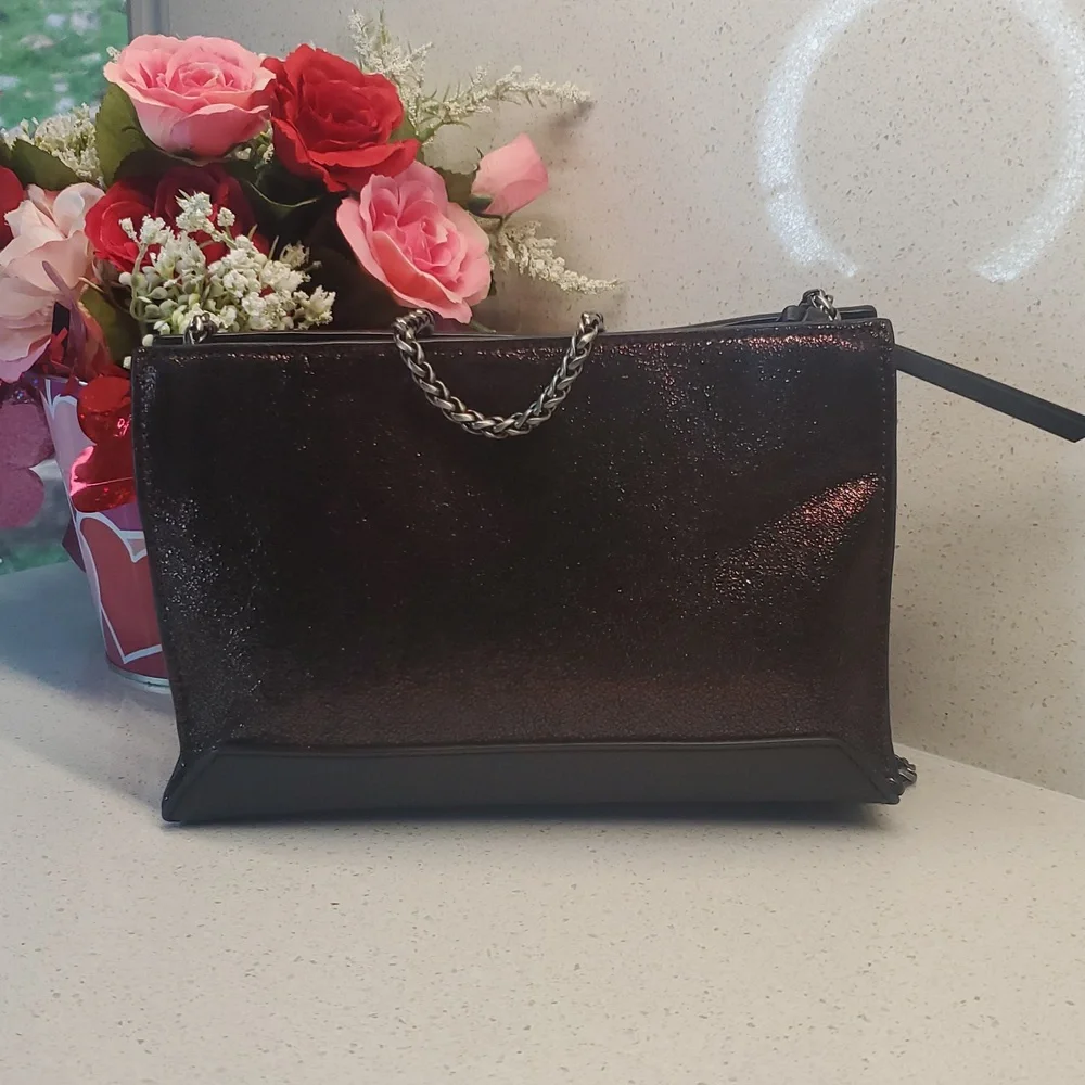 RAG & BONE Copper Mini Compass plum/black leather Crossbody